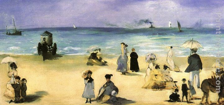 On the beach at Boulogne painting - Eduard Manet On the beach at Boulogne art painting